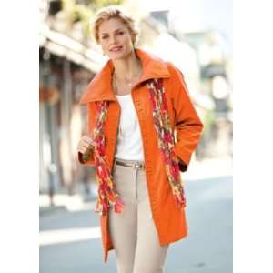  TravelSmith Womens Ruffle Rain Jacket Orange L Everything 