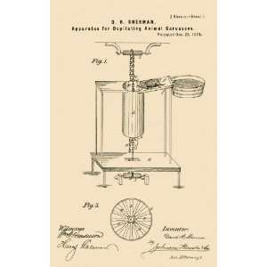  1873 US Patent on Apparatus for Depilating Animal Carcasses  Patent 