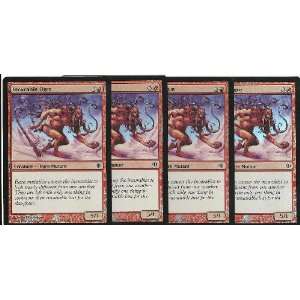  MTG Shards of Alara INCURABLE OGRE Foil Common Red Playset 