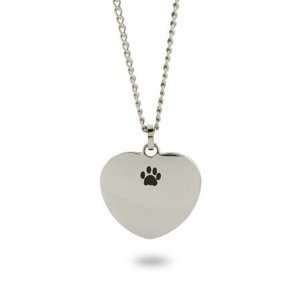 Unconditional Love Paw Print Pendant Length 24 inches (Lengths 18 