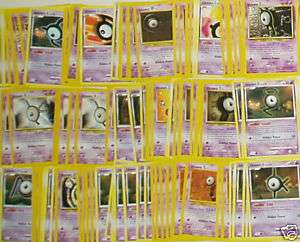 20 different UNOWN Pokemon trading card rare collection  