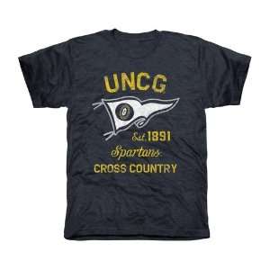  UNCG Spartans Pennant Sport Tri Blend T Shirt   Navy Blue 