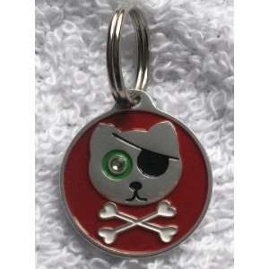  Pirate Kitty Charm Crystal Bling Dog Cat Pet Collar ID Tag 
