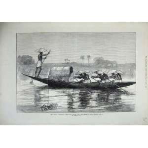  Looshai Expedition 1872 Boat River Megna Dacca Bengal 
