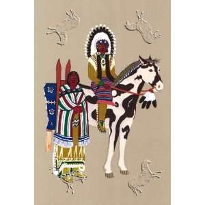  Kiowa Warrior and Wife by unknown. Size 17.75 X 26.50 Art 