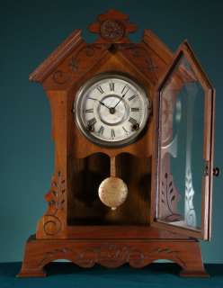 ANTIQUE CLOCK from CAWOOD HOMESTEAD, WALNUT CASE, ORIGINAL DIAL, 1880 
