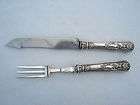 ANTIQUE SILVER FORK AND KNIFE   ROAST CARVING SET   CIRCA 1835