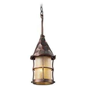   Antique Copper Scavo Glass Outdoor Hanging Light