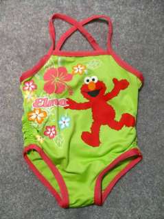 Girls Summer One Piece Bathing Swim Suit 12 Months Elmo Sesame Street 