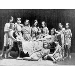  Clipping of American Dancer Isadora Duncan and of Pupils 