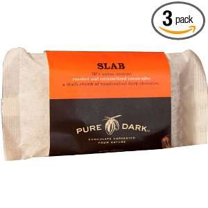 PURE DARK Slab Chocolate with Roasted and Caramelized Nibs, 3 Ounce 
