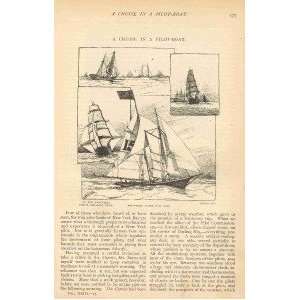   1881 Pilot Boats New York Bay Ships Pilots Navigation 