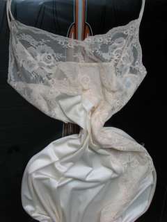 1970s Vintage Ivory Nylon Bridal Nightgown Slip~Floor Length~Peek a 