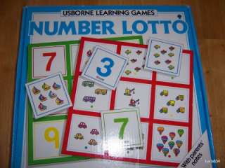 USBORNE LEARNING GAMES NUMBER LOTTO EUC  