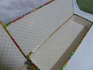 Vintage Matching Glove and Hankie Boxes Floral Silk Covered Mid 