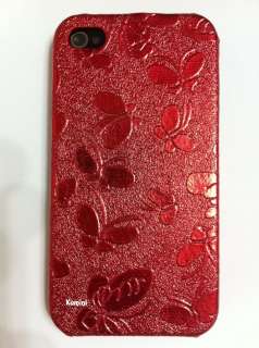Red Butterfly Hard Case Cover For APPLE IPHONE 4 4G  