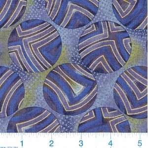   Floral Spheres Blue Fabric By The Yard Arts, Crafts & Sewing