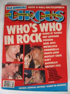 1989 Circus Mag Bret Michaels Joe Elliott Axl Rose Ratt  