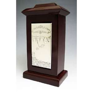  Mahogany & 925 Silver Tzedakah Box 