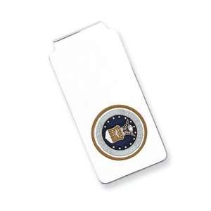    Sterling Silver U.S. Air Force Money Clip, gold background Jewelry