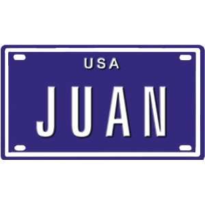 JUAN USA BIKE LICENSE PLATE. OVER 400 NAMES AVAILABLE. TYPE IN NAME 