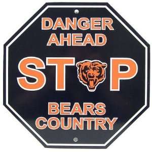 CHICAGO BEARS COUNTRY OFFICIAL LOGO STOP SIGN Sports 