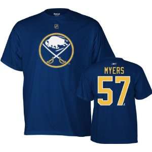 Tyler Myers Navy Reebok Name and Number Buffalo Sabres T Shirt