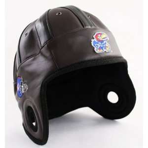  NCAA Kansas Jayhawks Faux Leather Helmet Head Sports 