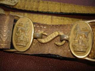 WW1 British Army Officers Full Dress Belt with Sword Straps  