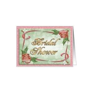  Bridal Shower invitation azaleas pink and green Card 