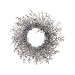  Silver Iced Twig Artificial Christmas Wreath   Unlit 