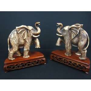  Pair of Ivory Elephant Bookends