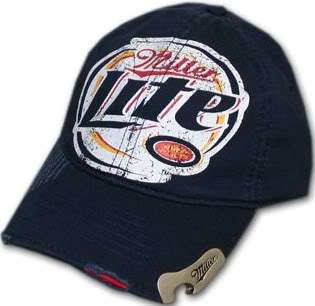 New Miller Lite Brewing Beer Bar Pub Bottle Opener Blue Baseball Hat 