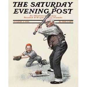  Gramps at the Plate Norman Rockwell. 12.00 inches by 14 