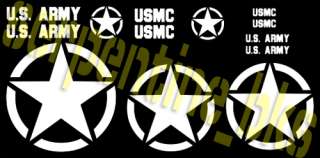 JEEP STAR DECAL KIT CIRCLE US ARMY USMC MILITARY WILLYS  