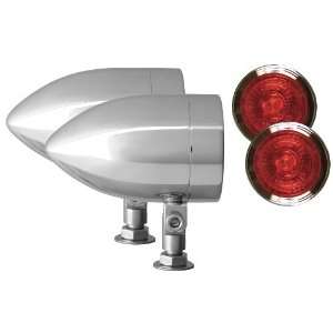 Adjure NS23512 Beacon 2 Red Lens 35W Universal Mount Smooth Chrome 