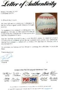 Ted Williams Autograph Baseball PSA/DNA With a LOA.  