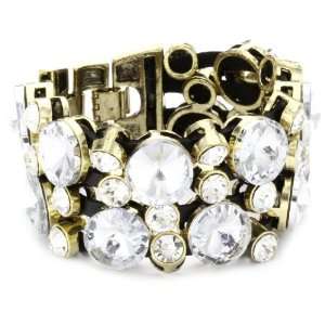  Leslie Danzis Antique Gold Modern Crystal Bracelet, 7 