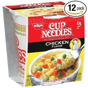 Nissin Cup O Noodles Chicken, 2.25 Ounce (Pack of 12)  