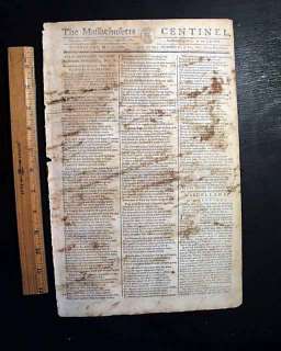 CONSTITUTIONAL CONVENTION ERA Early Gov. 1787 Newspaper  