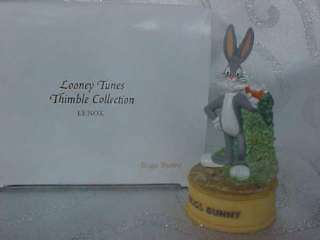 LENOX BUGS BUNNY BUNNIE with carrot figurine on a THIMBLE bonded 