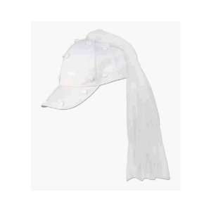  White Adjustable Country Wedding Veil Cap 