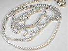 1MM ITALIAN STERLING SILVER SPARKLING PAVE CUT BOX CHAIN NECKLACE 16 