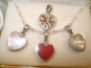  SILV REVSBL MOTHER OF PEARL HEART CHOOSE color TURQ.SOLD OUT ~  