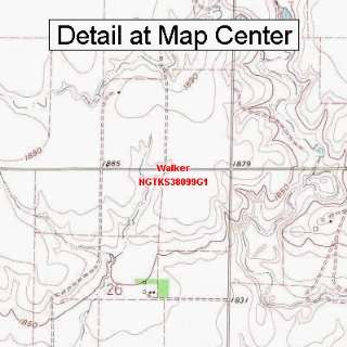  USGS Topographic Quadrangle Map   Walker, Kansas (Folded 