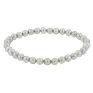  Genuine Freshwater Cultured Gray Pearl 6mm Stretch 