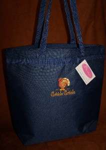 Gobble Gobble Thanksgiving Turkey on Large Zipper Tote Bag Any Color 