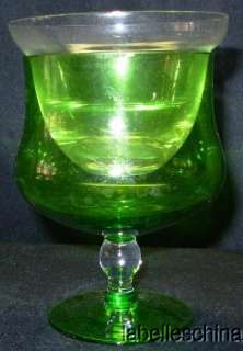 Green Shrimp Cocktail Glass with Clear Liner Vintage  