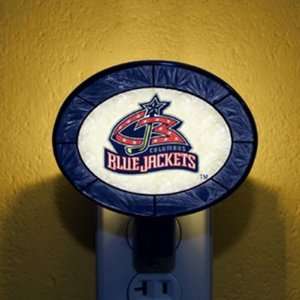   Memory NHL CBJ 246 Art Glass Nightlight Blue Jackets