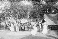 1908 photo Garden party Governors Island NY  